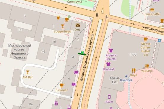 Схема рекламной плоскости по адресу Велика Васильківська вул., 4 зуп. "Бесарабська площа"