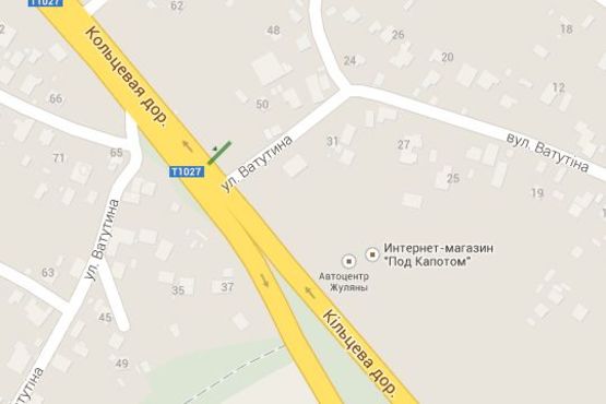 Схема рекламної площини за адресою Велика Кільцева дорога - Ватутіна вул., ; район смт Жуляни (в напр. Одеської пл. )