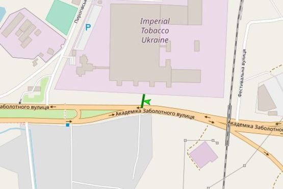 Схема рекламної площини за адресою Академіка Заболотного вул., 35 (в направл. Одесской пл.)