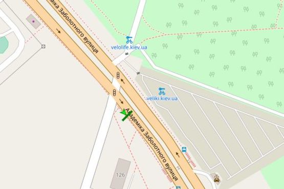 Схема рекламної площини за адресою Академіка Заболотного вул., 126/1 (в направл. Столичного шосе)
