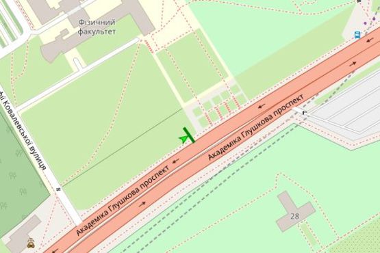 Схема рекламної площини за адресою Академіка Глушкова просп., навпроти НВЦ "Експоцентр України"