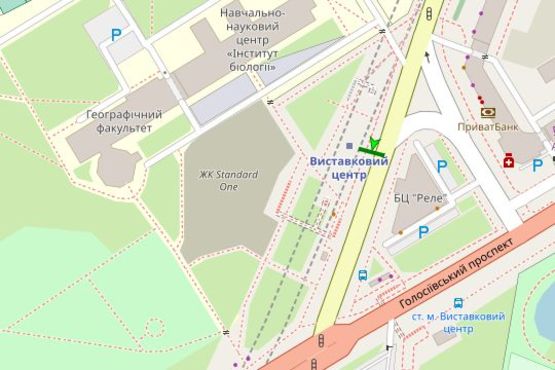 Схема рекламной плоскости по адресу Васильківська вул., ст.м. Виставковий центр