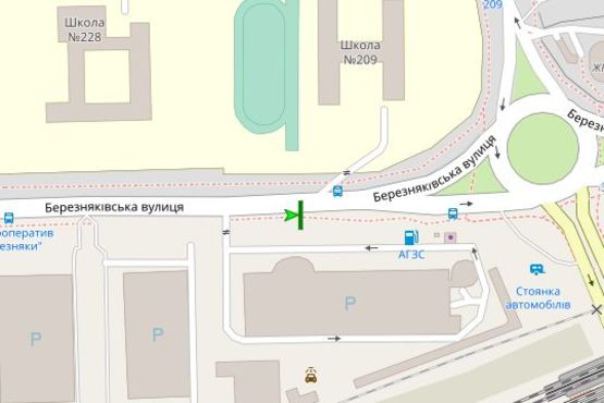 Схема рекламної площини за адресою Березняківська вул., 23