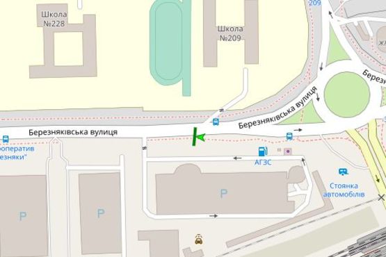 Схема рекламной плоскости по адресу Березняківська вул., 23