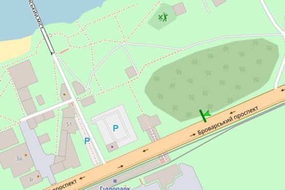 Схема рекламної площини за адресою Броварський просп., Гідропарк