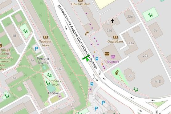 Схема рекламної площини за адресою Куліша Пантелеймона пл. (Луначарського пл.), 22