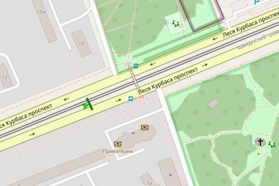 Схема рекламної площини за адресою Леся Курбаса просп., 9 на розподілювачі