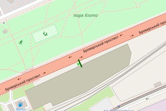 Схема рекламної площини за адресою Броварський просп., між ст. метро "Лісова" і "Чернігівська"