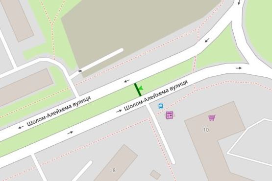 Схема рекламной плоскости по адресу Шолом-Алейхема вул., 10 (в направл. Братиславськой)