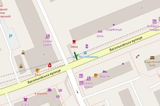 Схема рекламной плоскости по адресу Васильківська вул., 8