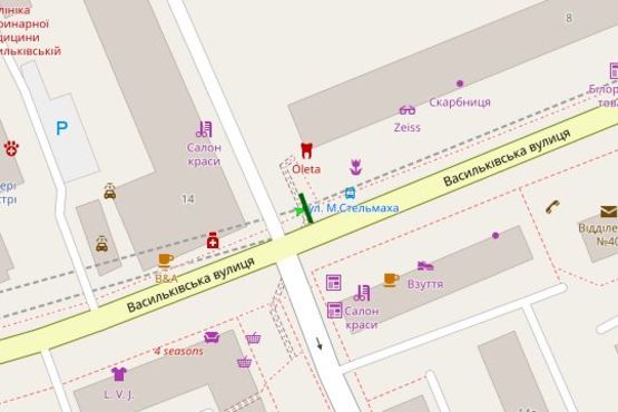 Схема рекламной плоскости по адресу Васильківська вул., 8