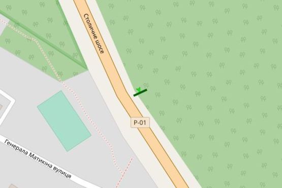 Схема рекламной плоскости по адресу Столичне шосе, напроти маг "Велика кишеня"