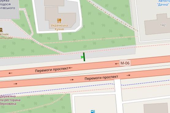 Схема рекламной плоскости по адресу Перемоги просп., 144