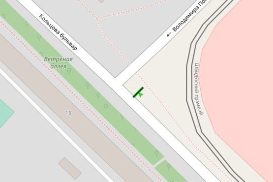 Схема рекламной плоскости по адресу Кольцова бульв., 15 напроти