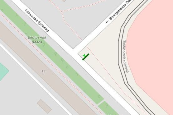 Схема рекламної площини за адресою Кольцова бульв., 15 напроти