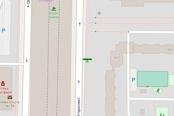 Схема рекламной плоскости по адресу Оболонський просп., 34