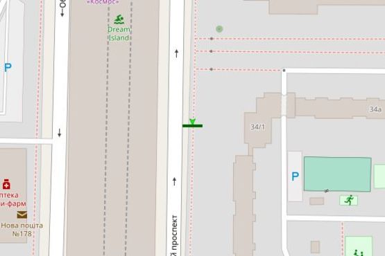 Схема рекламной плоскости по адресу Оболонський просп., 34