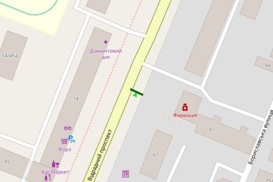 Схема рекламной плоскости по адресу Відрадний просп., 61