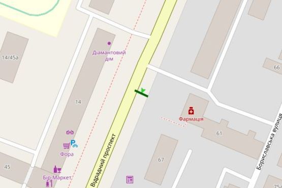 Схема рекламної площини за адресою Відрадний просп., 61