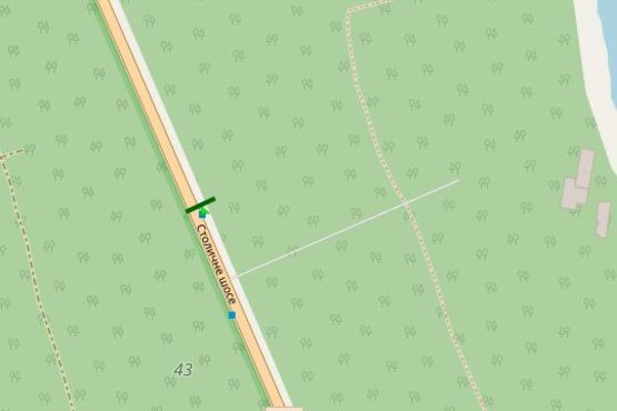 Схема рекламной плоскости по адресу Столичне шосе, 1,3 км до бази "Динамо" (в направл. Києва)