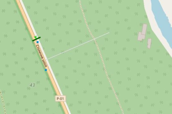 Схема рекламної площини за адресою Столичне шосе, 1,3 км до бази "Динамо" (в направл. Обухова)