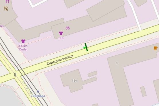 Схема рекламной плоскости по адресу Сирецька вул., 9 Б напроти