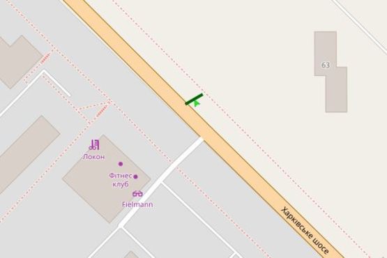 Схема рекламной плоскости по адресу Харківське шосе, 63