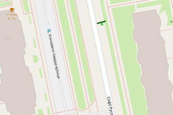 Схема рекламной плоскости по адресу Елізавети Чавдар вул. - Софії Русової вул.