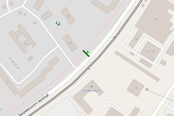 Схема рекламной плоскости по адресу Миколи Закревського вул., 33