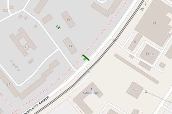 Схема рекламной плоскости по адресу Миколи Закревського вул., 33