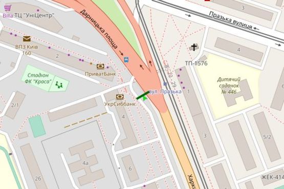 Схема рекламной плоскости по адресу Харківське шосе, 4