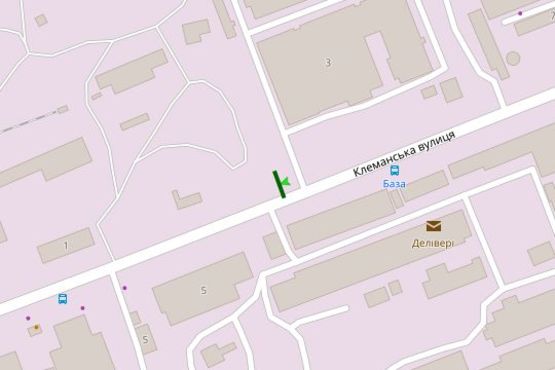 Схема рекламной плоскости по адресу Клеманська вул., 4 напроти