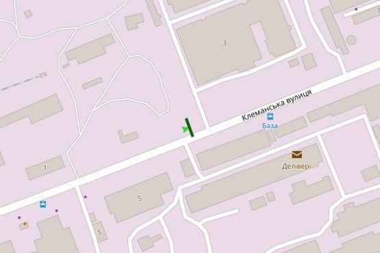 Схема рекламної площини за адресою Клеманська вул., 4 напроти