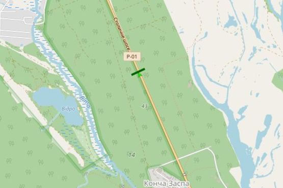 Схема рекламной плоскости по адресу Столичне шосе, 1,2 км до маг "Велика кишеня" (в напрямку Києва)