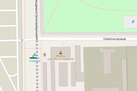 Схема рекламной плоскости по адресу Академіка Туполєва вул. - Салютна вул. (в направл.Перемоги)