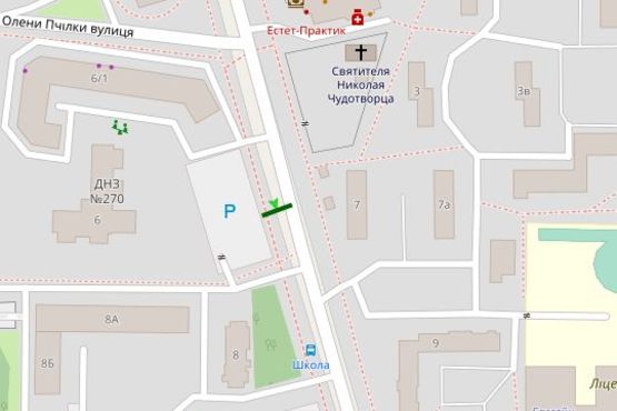 Схема рекламної площини за адресою Драгоманова вул., напроти №7 (в направл. Анни Ахматової вул.)