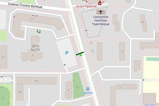 Схема рекламной плоскости по адресу Драгоманова вул., напроти №7 (в направл. Здолбунівської вул.)