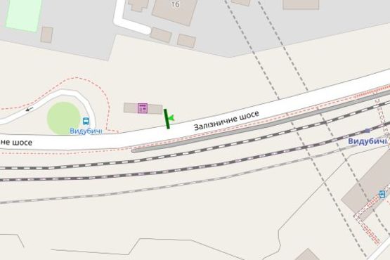 Схема рекламної площини за адресою Залізничне шосе, Залізнична Станція "Видубичі" (в напрямку Кіквідзе вул.)
