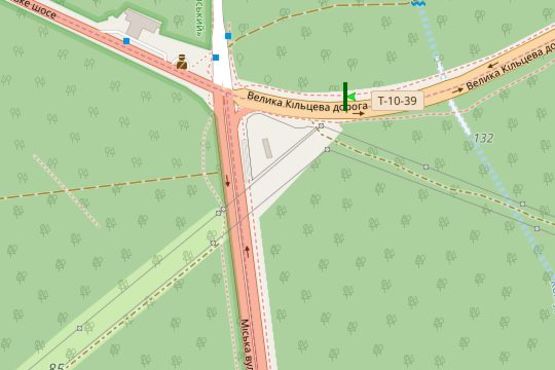 Схема рекламной плоскости по адресу Велика Кільцева дорога, 350м до стаціонарного посту ДАІ