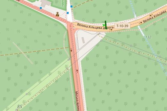 Схема рекламної площини за адресою Велика Кільцева дорога, 350м до стаціонарного посту ДАІ