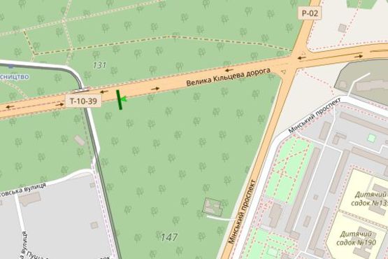 Схема рекламної площини за адресою Велика Кільцева дорога, 450м до перехр. з Мінским просп. (в напрямку Гостомельского шосе)