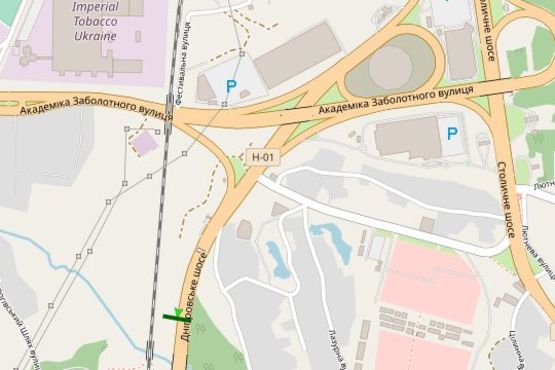 Схема рекламної площини за адресою Дніпропетровське шосе (в напрямку Обухова)