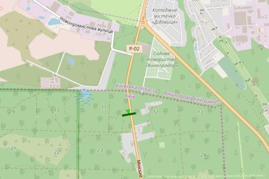 Схема рекламной плоскости по адресу Мінський просп., 1,1 км до розв'язки з Богатирської (в напрямку пл.Шевченко)