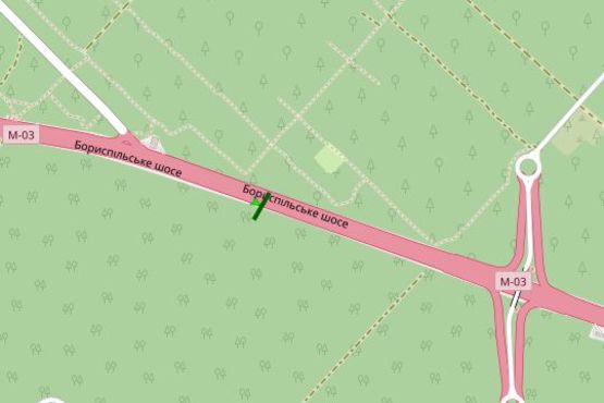 Схема рекламной плоскости по адресу Бориспільське шосе, 4,2 км від Києва (в напрямку Борисполя)