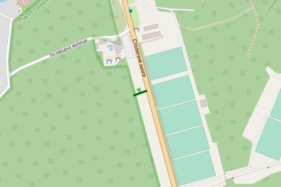 Схема рекламної площини за адресою Столичне шосе, 39 напроти бази "Динамо" (в напрямку Обухова)