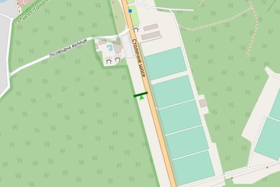 Схема рекламной плоскости по адресу Столичне шосе, 39 напроти бази "Динамо" (в напрямку Києва)