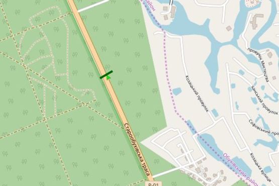 Схема рекламної площини за адресою Столичне шосе, (Конча-Заспа) км 27+800 (в напрямку Києва)