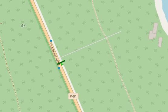 Схема рекламной плоскости по адресу Столичне шосе, 1,4 км до бази "Динамо" (в напрямку Києва)