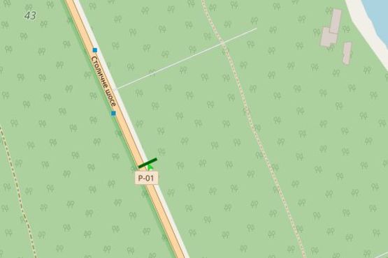 Схема рекламной плоскости по адресу Столичне шосе, 1,7 км до бази "Динамо" (в напрямку Києва)