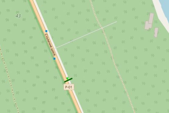 Схема рекламной плоскости по адресу Столичне шосе, 1,7 км до бази "Динамо" (в напрямку Обухова)